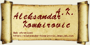 Aleksandar Kompirović vizit kartica